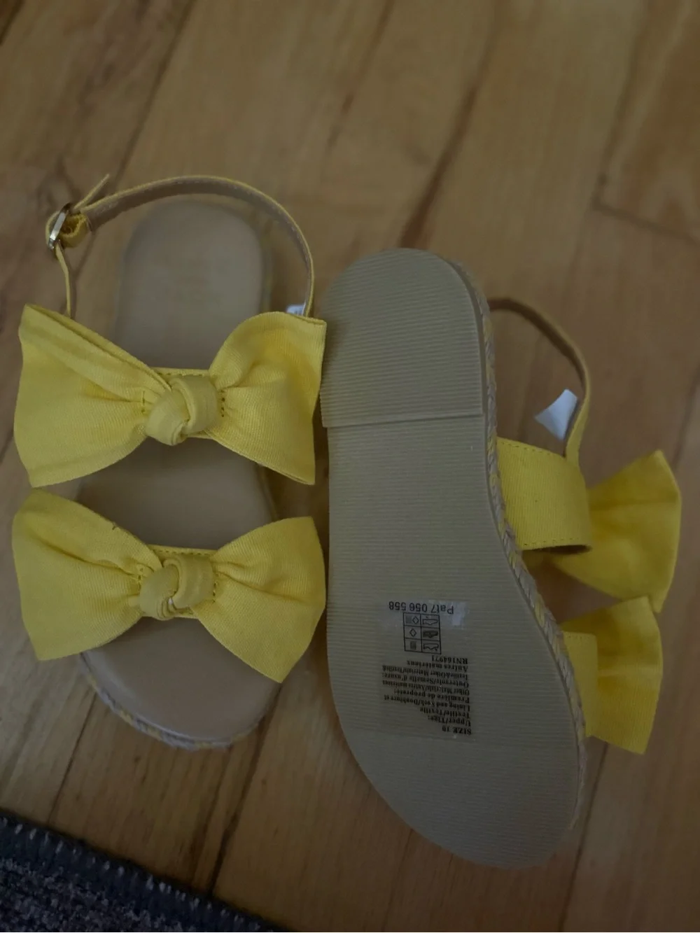 Janie and Jack Yellow Bow Espadrille Sandals
